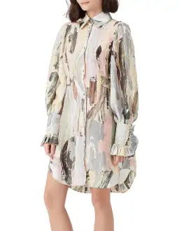 Aje Paperbark Shirt Dress Print Size 12 for rent on The Volte - image 5