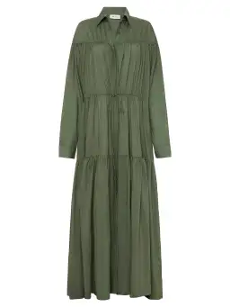 Matteau Tiered Drawcord Dress in Fern Size 3 / AU 12 for rent on The Volte - image 4