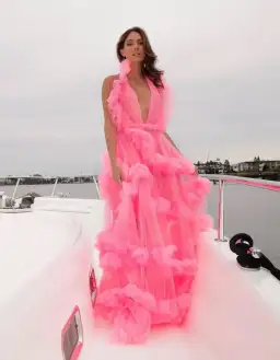 White Label Noba Zsa Zsa Tulle Dress Hot Pink Size 8 