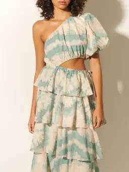 Kivari Mirage One Shoulder Maxi Dress Print Size 12 for rent on The Volte - image 3