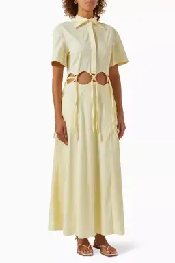 Anna Quan Ondine Cut Out Maxi Dress Sorbet Lemon Yellow Size 8  for rent on The Volte - image 6