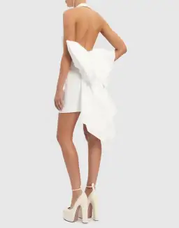 Rebecca Vallance Perle Bow Mini Dress White Size 8 for rent on The Volte - image 5