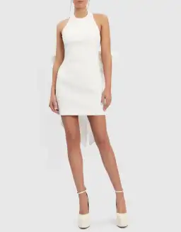 Rebecca Vallance Perle Bow Mini Dress White Size 8 for rent on The Volte - image 1