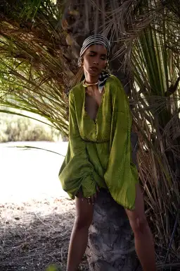 Rat & Boa Harlequin Dress Cypress Green Size L / AU 12 for rent on The Volte - image 1