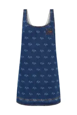 Aje Ratio Logo Mini Dress Blue Size 14  for rent on The Volte - image 3