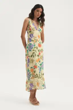 Ownley Tulip Dress Lemon Floral Size Small/Au 8 for rent on The Volte - image 1