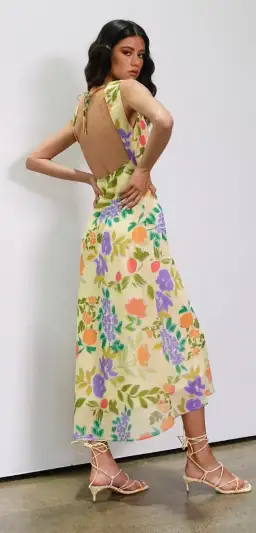 Ownley Tulip Dress Lemon Floral Size Small/Au 8 for rent on The Volte - image 3