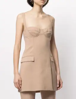 Dion Lee Bustier Sweetheart Mini Dress Nude Size 8 for rent on The Volte - image 1