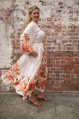 Zimmermann The Vacay Billow Long Dress in Peach Floral Size 4/Au 16  for rent on The Volte - image 3