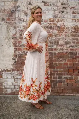 Zimmermann The Vacay Billow Long Dress in Peach Floral Size 4/Au 16  for rent on The Volte - image 2