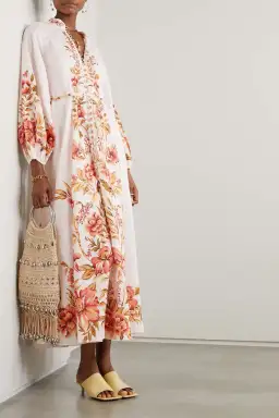 Zimmermann The Vacay Billow Long Dress in Peach Floral Size 4/Au 16  for rent on The Volte - image 7