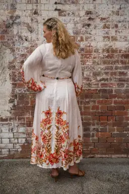 Zimmermann The Vacay Billow Long Dress in Peach Floral Size 4/Au 16  for rent on The Volte - image 4