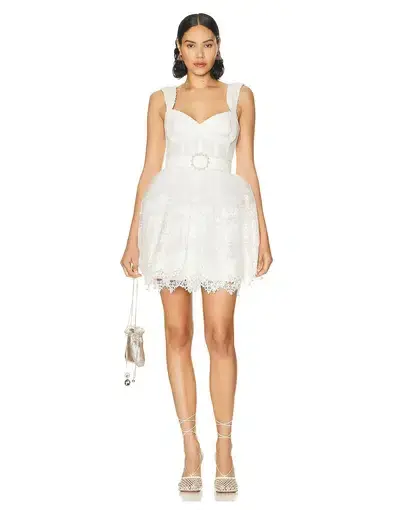 Zimmermann High Tide Embroidered Mini Dress White Size 2 / AU 12