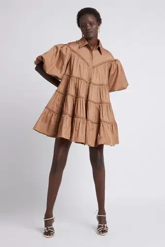 Aje Casablanca Mini Dress Brown Size 8
