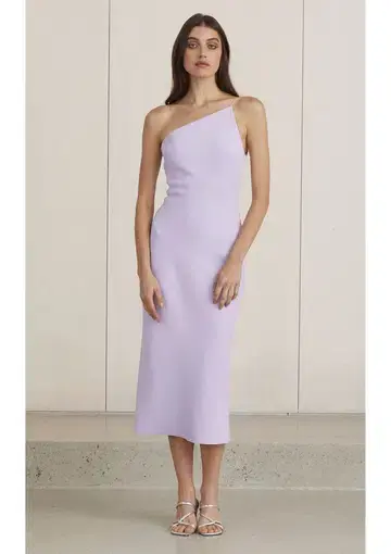 Bec & Bridge Araia Asym Midi Dress Lilac Size AU 6