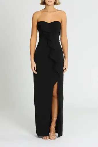 Jay Godfrey Varys Strapless Ruffle Gown in Black Size 10