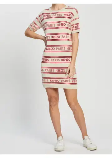 Kenzo Jacquard Mini Dress Off White Size S / AU 8