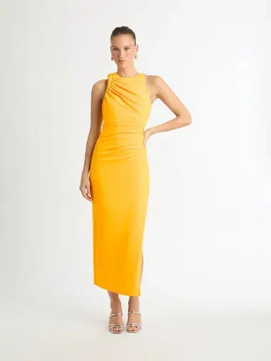 Sheike Portland Midi Dress in Orange Mango Size 10