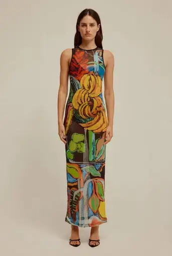 Venroy Mesh Tank Maxi Dress in Jaimaca Scene Print
Size M / AU 10