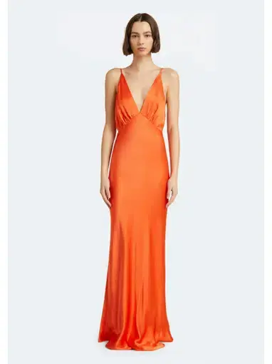 Bec & Bridge Lorelai V Maxi Dress In Orange Size AU 6
