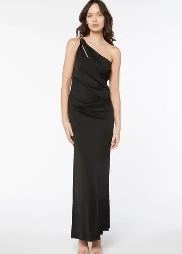 Manning Cartell Digital Love One Shoulder Dress Black Size 8