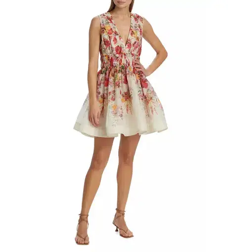 Zimmermann Wonderland V Neck Mini Dress Floral Size 4 / AU 16