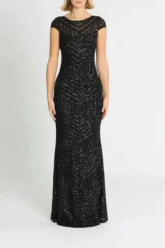 Langhem Ida Sequin Gown in Black Size 6