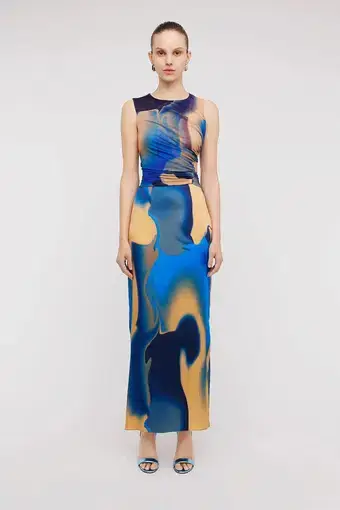 Scanlan Theodore Italian Dress i Watercolour Print Size AU 6