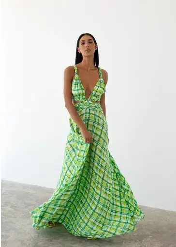 Le Salty Label Skylar Gown Green Multi Size S / AU 8