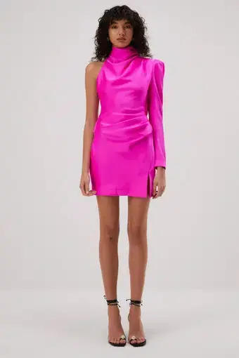 Misha Romeo Satin Mini Dress Pink Size 6