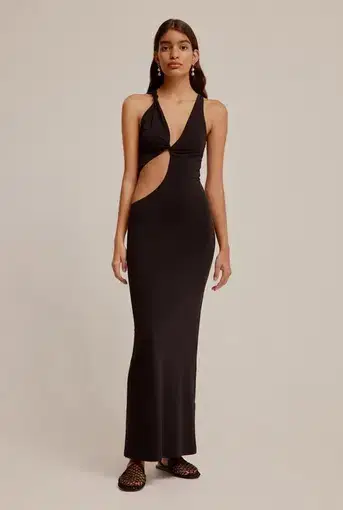 Venroy Twist Cut Out Dress in Black Size XS/ Au 6 