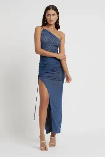 Lexi Moya Dress In Steel Blue Size 8 
