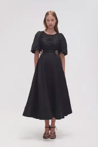 Aje Monica Chainlink Midi Dress in Black Size 6