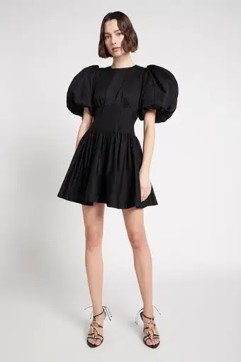 Aje Gianna Puff Sleeve Mini Dress in Black Size 6