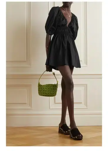 Matteau Mini Poplin Dress Organic Cotton Black Size AU 6