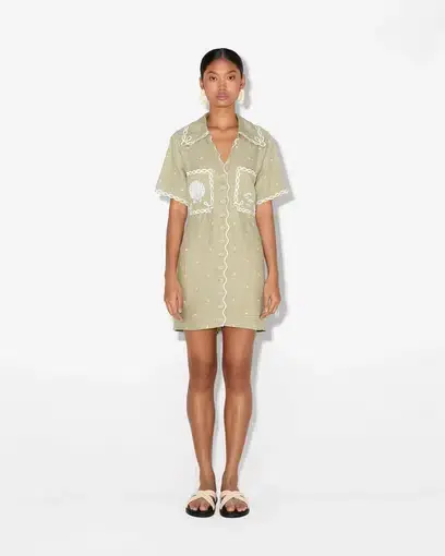 Magali Pascal La Mer Shirt Dress Green Size 12