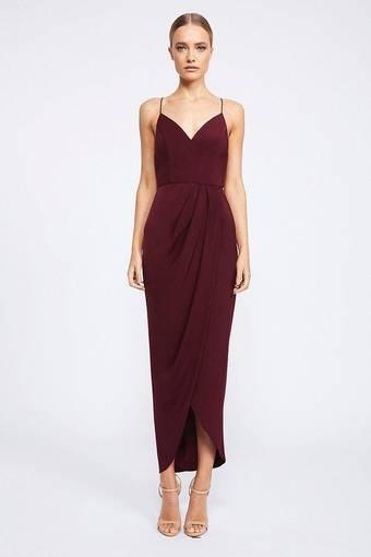 Shona Joy Core Cocktail Dress- Burgundy