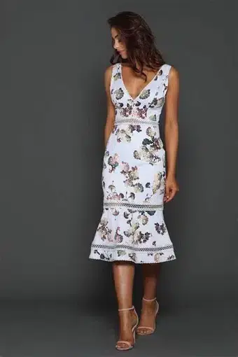 Elle Zeitoune Patrice Midi Dress Floral Size 8