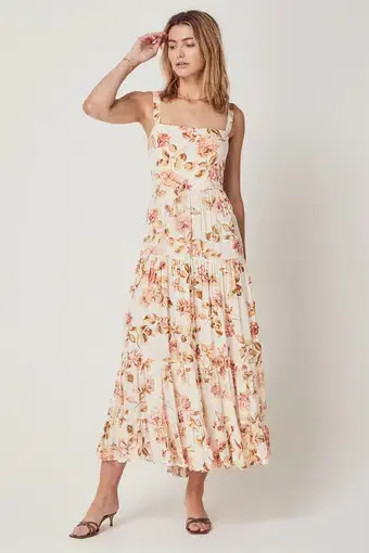 Auguste The Label Eden Maxi Dress Cream Floral Size 12