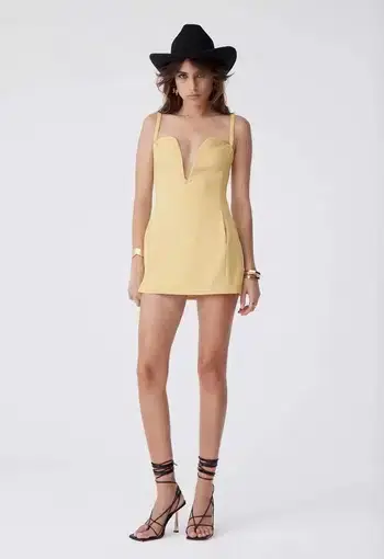 Atoir All Caught Up Mini Dress Yellow Size 8