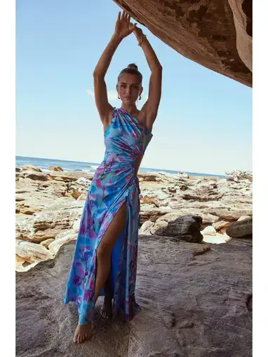 Sonya Moda Nour Zuri Dress Blue Print Size AU 6