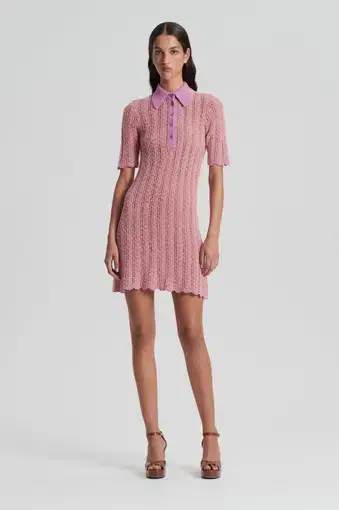 Scanlan Theodore Knit Shirt Dress Pink Size S/ AU 8
