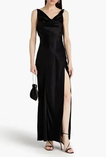 Nicholas Alfina Draped Satin Gown Black Size S / AU 8