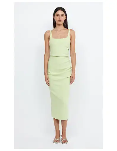 Bec & Bridge Karina Tuck Midi Dress Lime Green Size 10