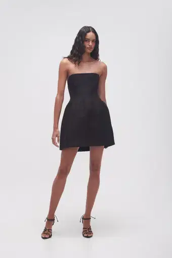 Aje Baret Strapless Mini Dress Black  Size 8 