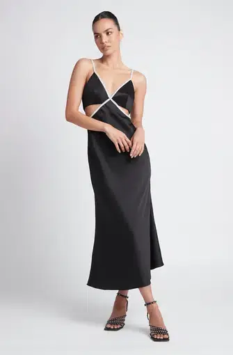 Sheike Kendall Midi Dress Black Size 8