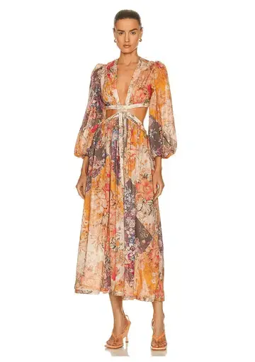 Zimmermann Pattie Patchwork Long Dress Patch Floral Size 0P / AU 6