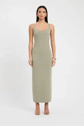 Kookai April Corset Dress Olive Green Size 8