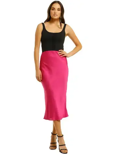 Kookai Como Bias Skirt Fuchsia Pink Size 40 / AU 12