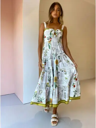 Alemais Rosie Midi Dress in Multi Size AU 12